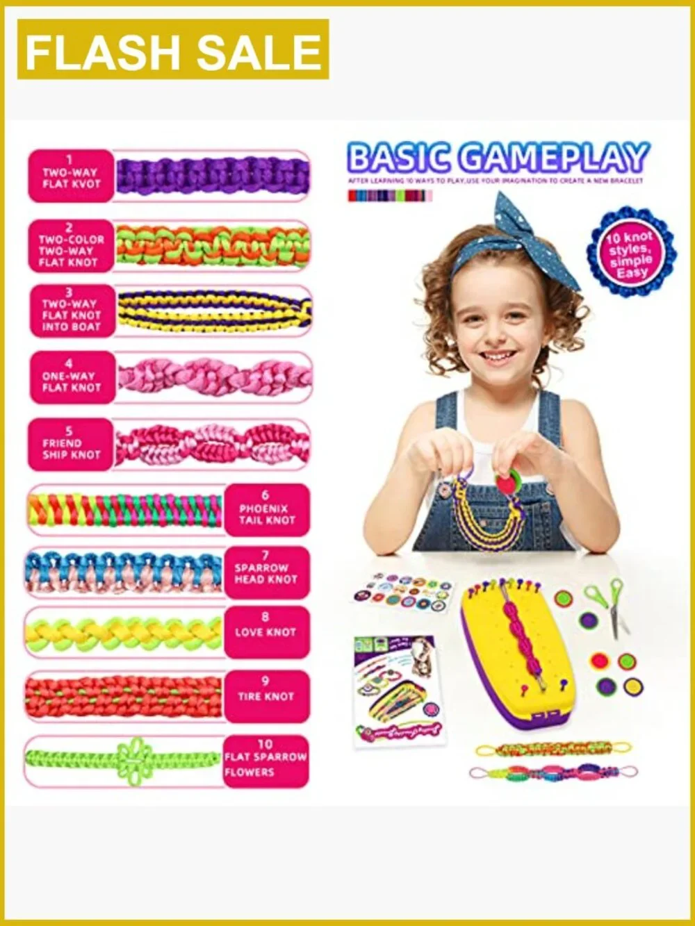 Friendship Bracelet Making Kit - DIY Craft Set for Kids Ages 7-12
